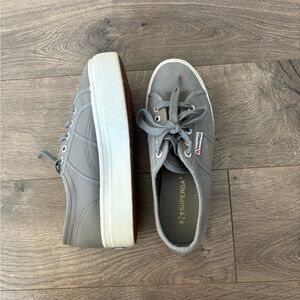 Superga Platform Sneakers in Classic Gray